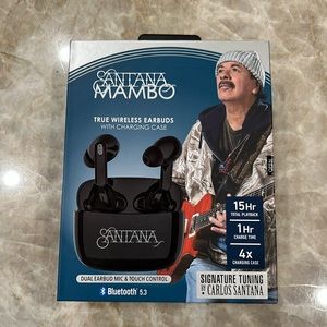 Carlos Santana Mambo True Wireless Stereo Earbuds with Charging Case Black.